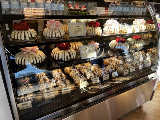 Display case with lots of baked goodies!