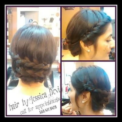 Any occasion braided updo. Cocktail party, wedding, prom, formal, graduation.