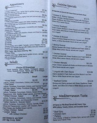 Take out menu (4/5) April 2018