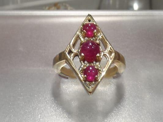 Ruby Cabs set in 14k