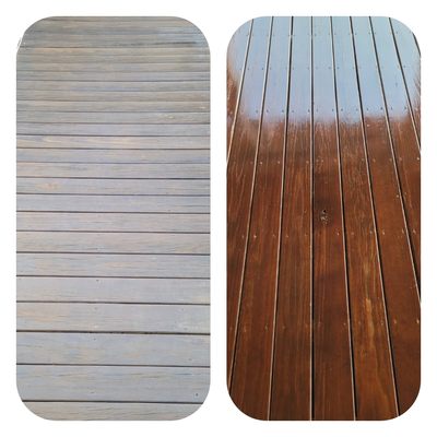 Restained deck for a customer.