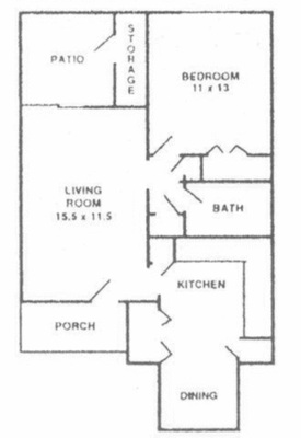 800 sq.ft. 1 bedroom