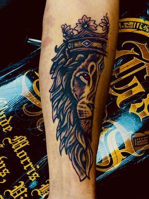 My Lion Tattoo with crown.