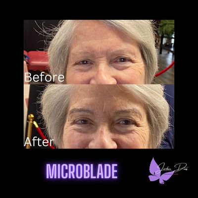 Before and after microblading