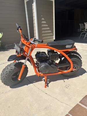 Fresh painted fenders, foot petals and wheels. Headlight and tail light. Governor removal.