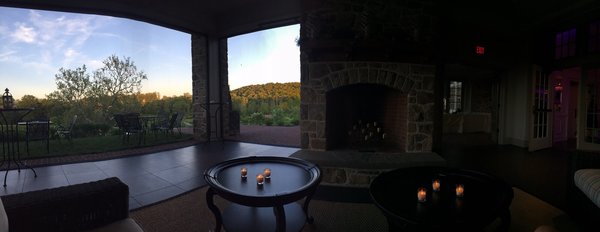 New 'outside' patio, with huge roll away glass doors.