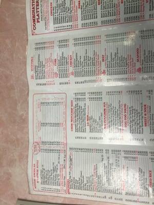 Menu is great