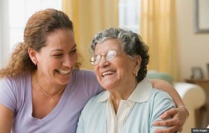 Caregiver & elderly woman