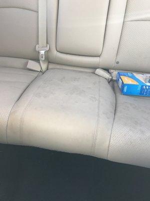 Leather seats were not cleaned with the purchase of a "silver" wash.