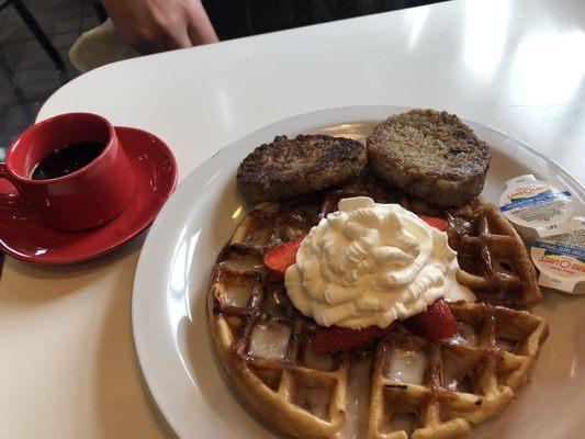 Saturday special cinnamon roll waffle