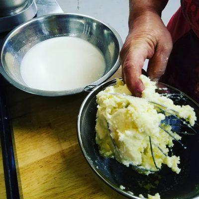 Me making homemade butter