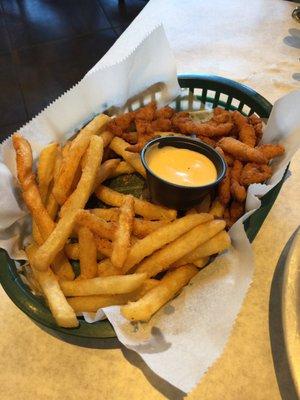 Fried calm and French fries