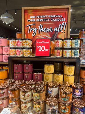 $10 dollars off 3 wick candles