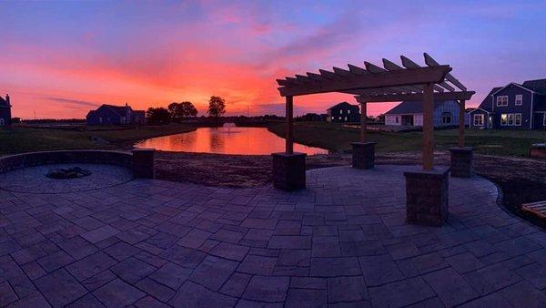 Pavers, Pergola, and Fire Pit