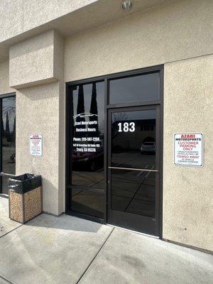 Office entrance and waiting room for customers.