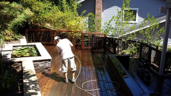 Deck Before (Power washing before we stain)