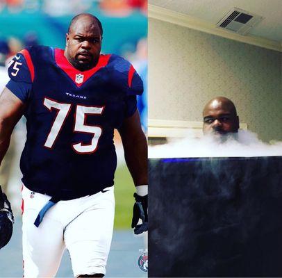 Vince Wilfork getting ready for game day! We proudly support Texans football!