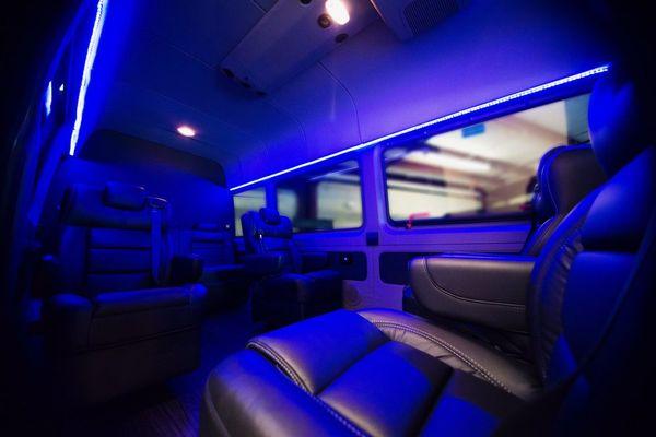 Inside of our Mercedes Sprinter