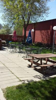 Enjoy a delicious meal or cold beverage on our outside patio.