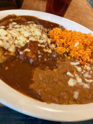 Poblano peppers rice and beans