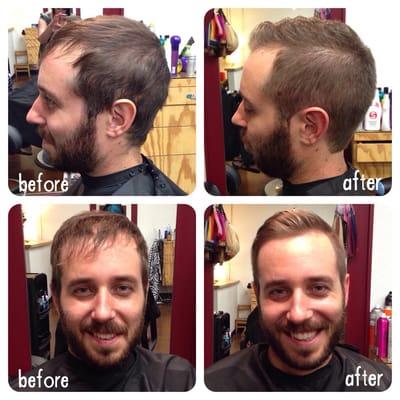 Before and after men's cut