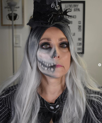 Girl Jack Skelington  won  in Halloween Party Contest  . Book today for your makeup Needs