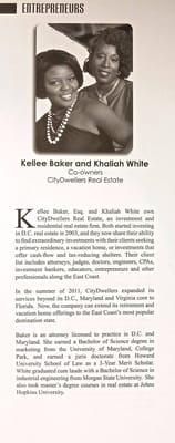 CityDwellers Co-founders, Kellee Baker, Esq + Khaliah Hall named in Who's Who in Black Washington, DC