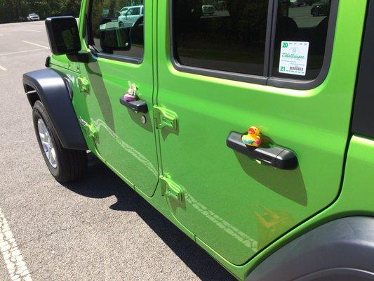 Your jeep has been ducked!  Who knew it was a thing??