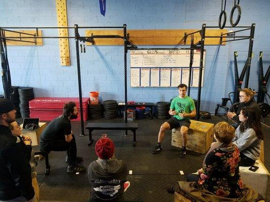 We have workshops regularly at the gym to help with different aspects of health. This was taken at a nutrition and habits workshop.