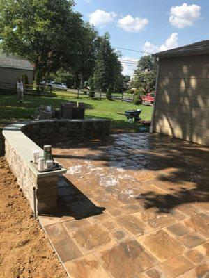 Patio, pavers w/Terrace wall