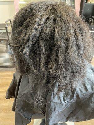 Keratin smoothing treatment  (Before)