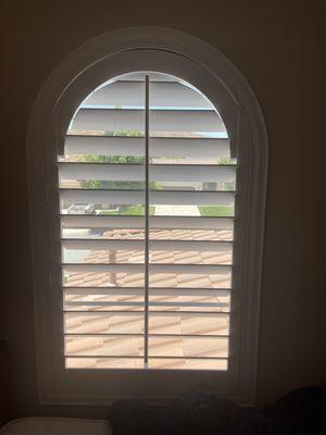 This is the finished window shutter after fixing all the louvers for a home in Canyon Hills. Good as new again.