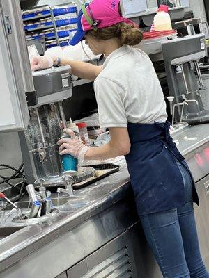 Dirty counter tops, using dirty utensils to make malts and shakes