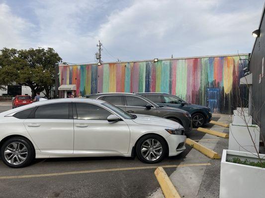 Rainbow wall is the landmark