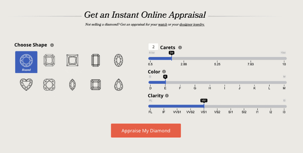 Get an instant online appraisal using the calculator on our website home page.