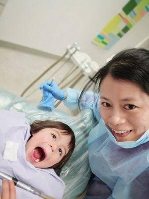 Dr. Zhao treating her youngest son.