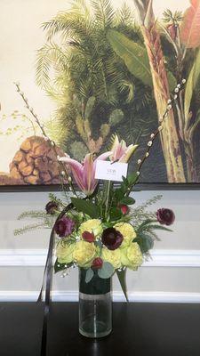 Bouquet With Glass Vase