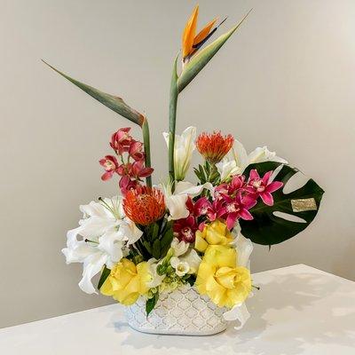 "Make it Special" tropical arrangement