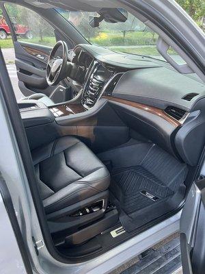 Interior detail of customers Cadillac Escalade