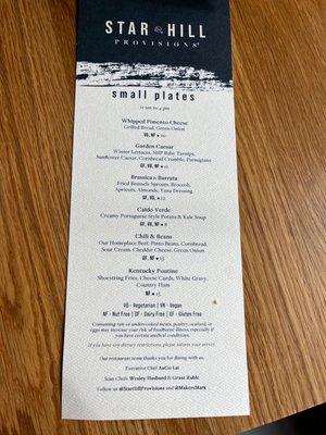 This was the menu