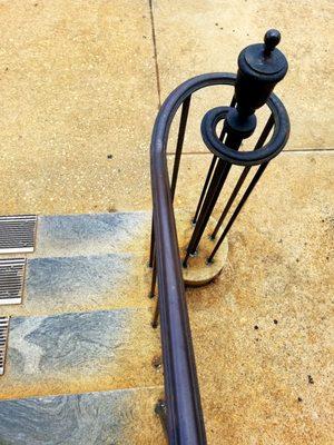 Exterior handrail at POST OFFICE in Thomaston, Georgia.