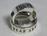 RIGHT to BEAR ARMS RING ~This sterling silver ring is a unique, cool, & affordable way to show your support of our 2nd Amendment