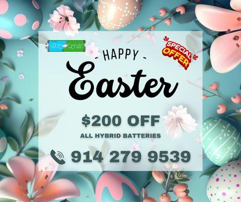 Easter Egg-cellent Deal! $200 OFF Hybrid Battery Replacements