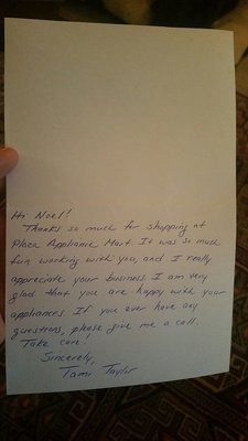 Hand written Thank You