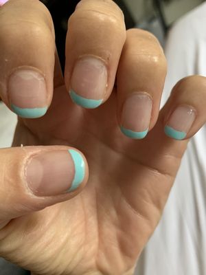 Blue French manicure