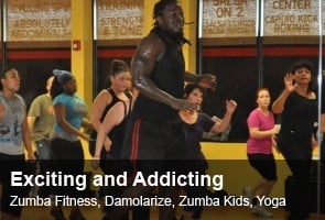 Owner Damola leading one of his Zumba classes.