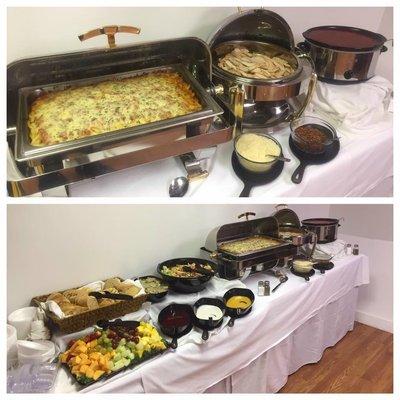 Caterer's food set up in Service Room