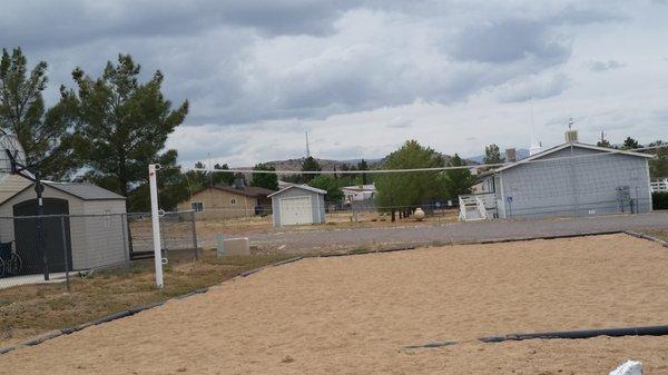 the volleyball court, never seen anyone there