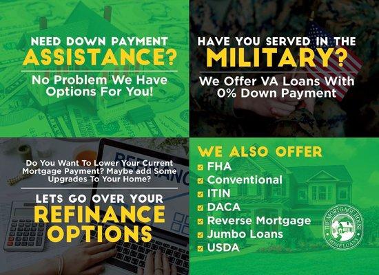 Some of the home loan programs we offer