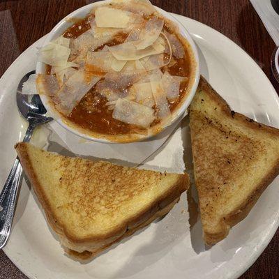 Grilled Cheese with lasagna soup